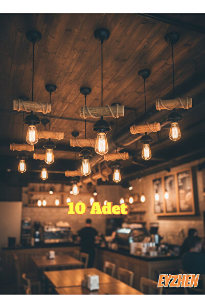 Eyzhen Doğal Ahşap , Eskitme Sarkıt El Yapımı Ahşap Avize Kafe Ev Balkon Ofis...