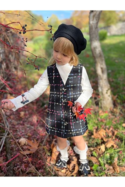 Polente Girl's Tweed Fabric Dress - Badi Included