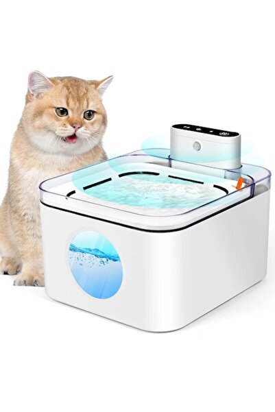 AMYMAT Wireless Pet Water Fountain 3L with 5200mAh Battery, Smart Sensor, Silent Filtration for Dogs & Cats