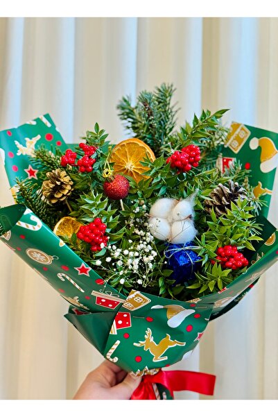 SLD BOTANIK Canlı Kokina Çiçek Buketi - Yılbaşı / Noel Hediye Çiçeği (Kokina ...