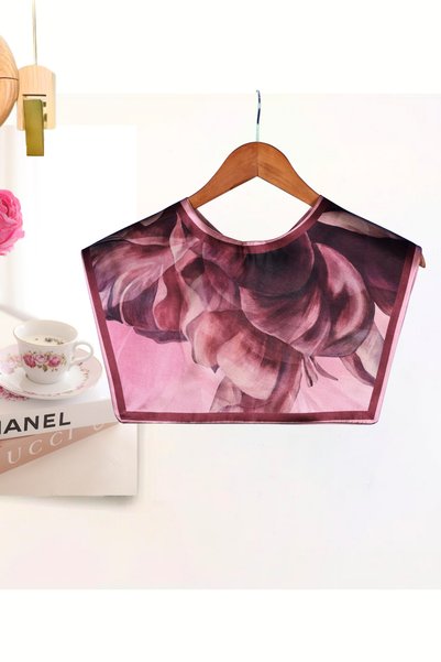 nurfemina Luxury Watercolor Floral Pattern Romantic Shoulder Shawl |   Haute Couture Shoulder Scarf Collar
