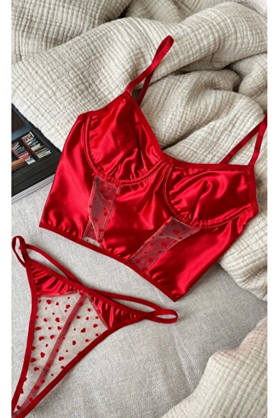 nuda luna Red Bralet Double Set