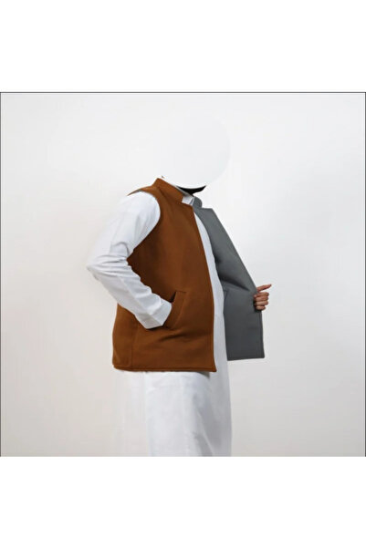 Generic Double-faced vest (camel-grey) wool