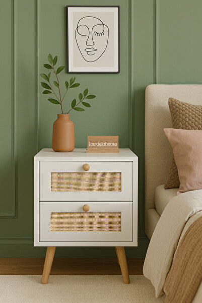 Kardelahome Kardela 2 Çekmeceli Komodin %100 MDF Lam 1 Adet (ÜRÜN KURULU GÖND...