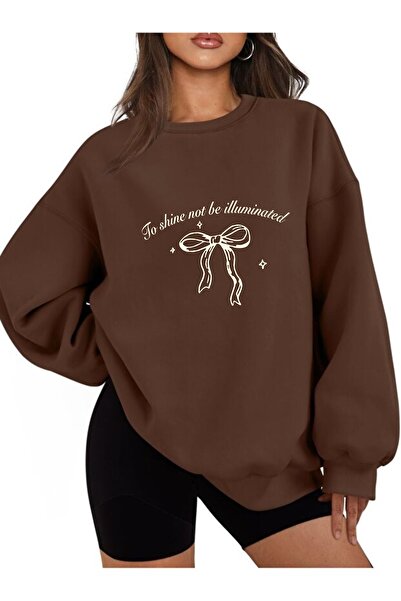 CROFT (3 Threads) to Shine Printed Oversize Crew Neck Sweatshirt