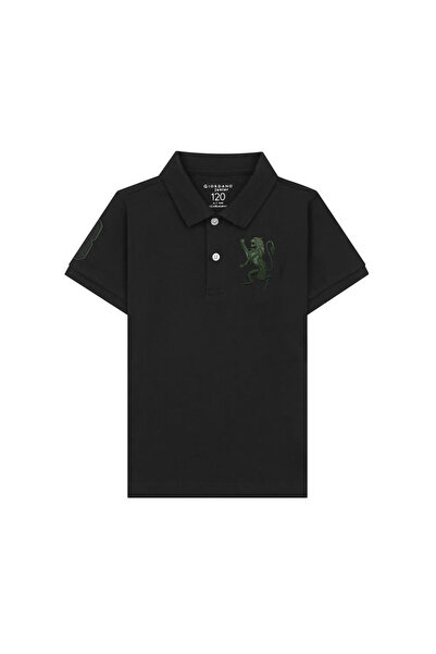 Giordano Kids' Lion Polo: 3D Embroidery, Comfort Piqué, Classic Style