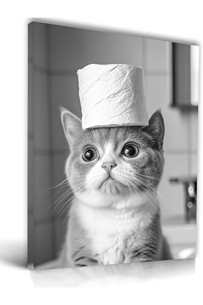 ALAYRA International لوحة جدارية من قماش القطة باللونين الأبيض والأسود، 30×40...