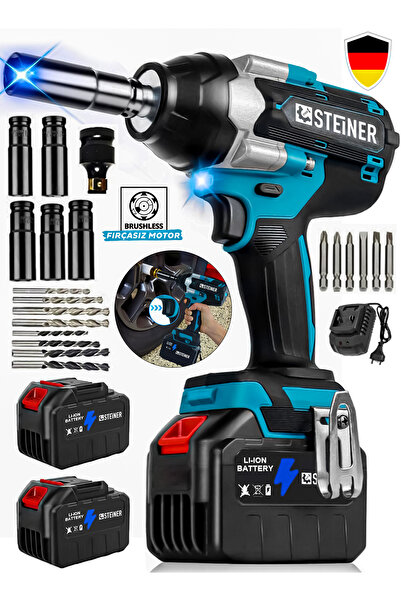 STEİNER M 21 V Çelik Şanzuman 1600 Nm Akülü Somun Bijon Sökme Takma Sikma Makinesi Matkap Vidalama Kömürsüz