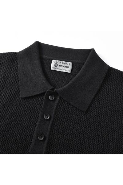 Giordano Men’s Textured Stitch Polo Neck Relaxed Fit Sweater