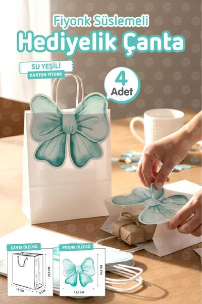 t tuğset etiket Geantă din carton cu mâner cu șurub și panglică 4 buc. Pachet...