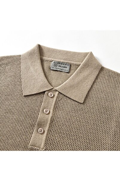 Giordano Men’s Textured Stitch Polo Neck Relaxed Fit Sweater