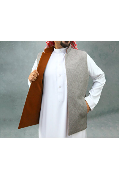 Generic Double-faced vest (camel-gray) wool
