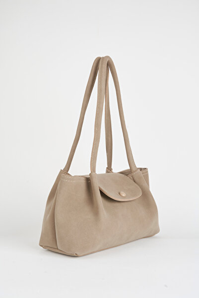 Vivaq Women's Palace Dark Mink 3-Compartment Lined Snap Closure Suede Handbag and Shoulder Bag