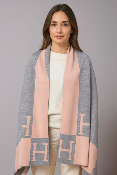 Sebir Moda شال تريكو منقوش على الوجهين