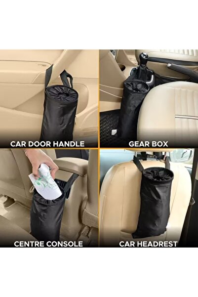 Next Craft Car Interior Trash Bag / Auto Bucket Accessory 2 Pieces Washable Adjustable Suitable for All Vehicles