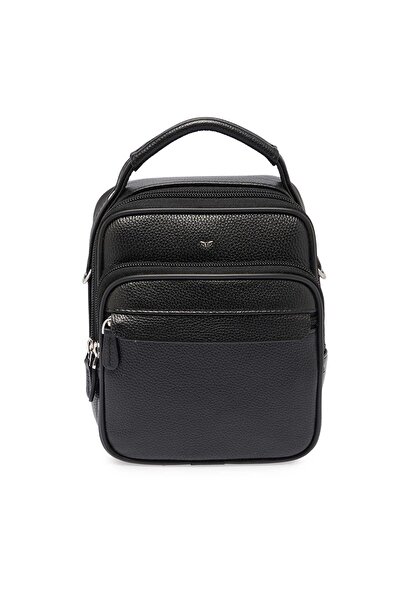 Tergan S1Pc00002193-A6F Leather Men's Portfolio Bag - Black