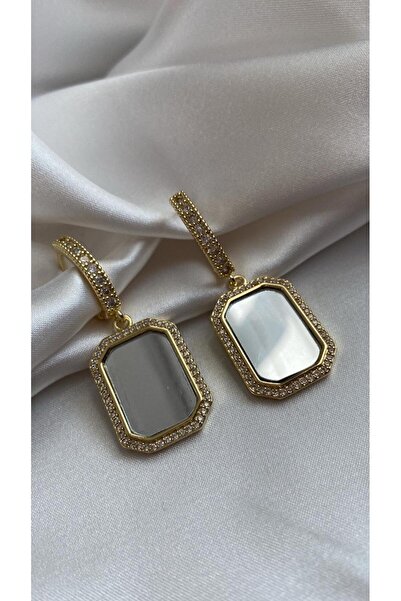 MAROMA ACCESSORİES AYNA DETAYLI ÇELİK KÜPE