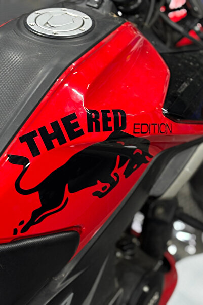Banxtre TVS Raider 125 için Siyah Renk Boğa Enerji Red Edition Sticker Seti (...