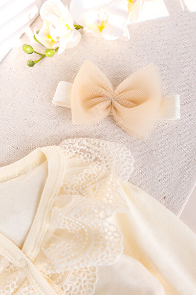 Babymod Lace-Trimmed 100% Cotton Baby Girl Romper