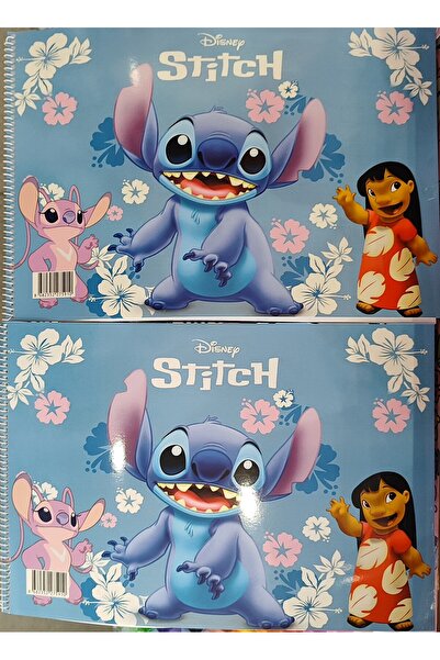 ada çanta kırtasiye Stitch Figure Drawing Notebook 35Cm*25Cm (Total 2 Pcs) Ad61145