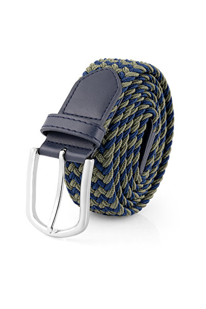 Polo Air Elastic Flexible Men's Knitted Belt Green Navy Blue Color Kmr-04-Y