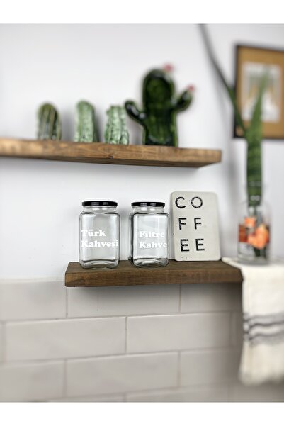 Atölye Merdiven Jar for Filter Coffee Glass Decorative Pantry Coffee Jar Tea Sugar Jar Coffee with Label