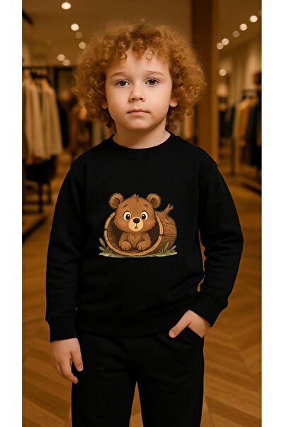 playwear Παιδικό Φούτερ Σετ Ρούχων με στάμπα BUCKWOOD BEAR για Κορίτσια και Α...