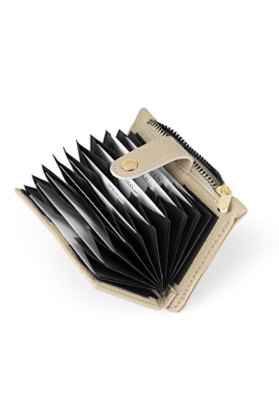 Polo Air Zippered Accordion Model Card Holder Mink Color Czn-710-V