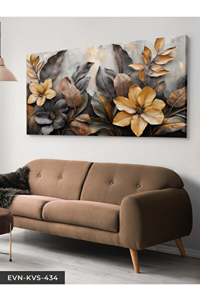 Evinemoda Eskitme Detaylı Çiçekler Tek Parça Kanvas - Canvas Tablo