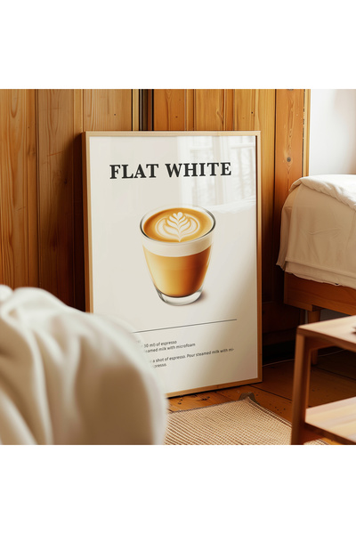 ARTHOUSECOLLECTIVE Flat White - Coffee Poster - Unframed Poster in Painting Sizes