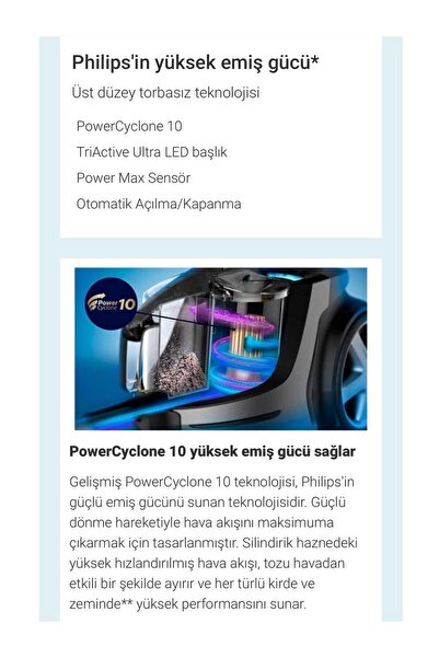 Philips Premium 899w, 2.2lt, Led Aydınlatma, Marathon Ultimate Series, Toz To...