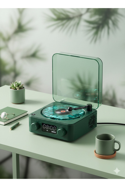 Kılıforyum 3D Nostalji Plak Bluetooth Hoparlör – Retro Pikap Tasarım, Ambiyan...