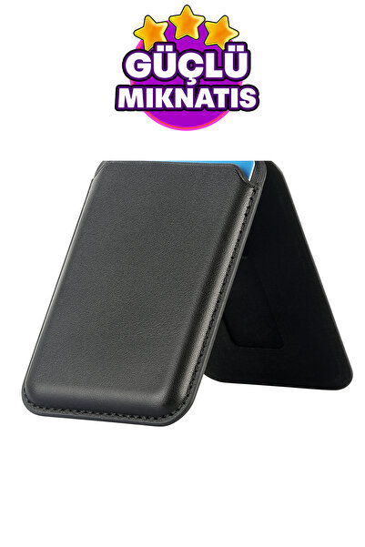 WANNA PROTECT Magsafe Magnetic Card Holder Stand Leather Wallet Card Holder C...