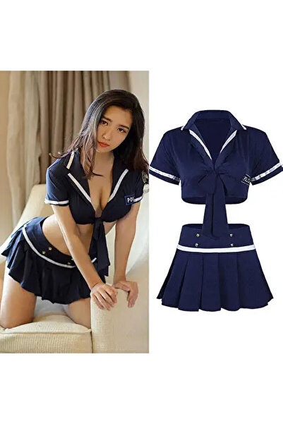 Accessorize Kingdom Women's 2-Piece Lace Lingerie Babydoll with Halter Tie & Pleated Mini Skirt