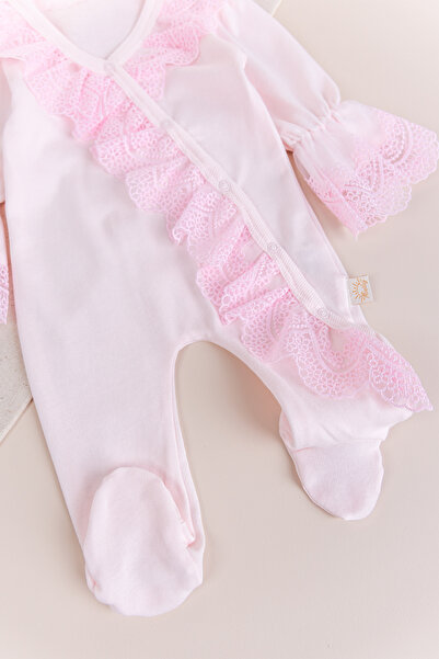 Babymod Lace-Trimmed 100% Cotton Baby Girl Romper