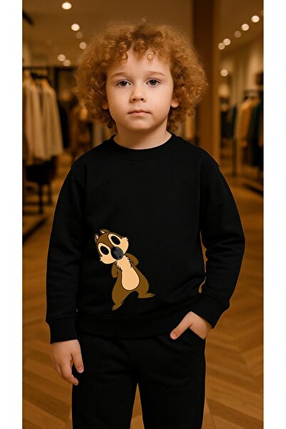 playwear Παιδικό Φούτερ Σετ με στάμπα Squirrel για Κορίτσια και Αγόρια, με λα...