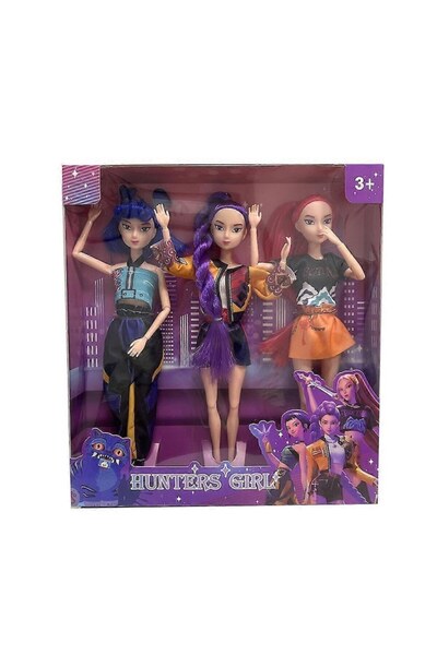 victiny K-POP Demon Hunter Girl Group Lumimira Zoe 30cm Figurine Set (3 pieces), Multicolor