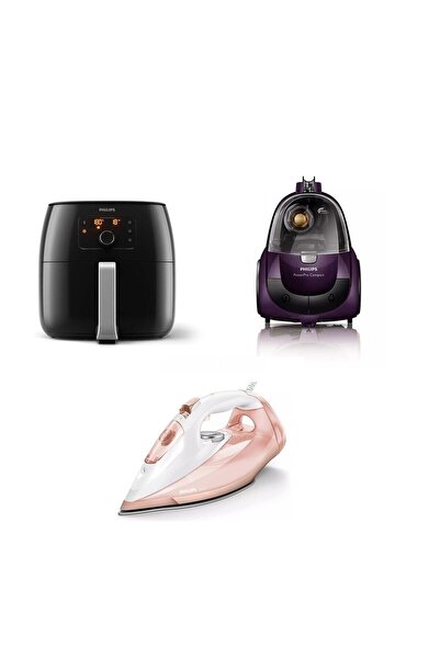 Philips Hd9650 Airfryer + Gc4905 + Fc9323 3ü 1 Arada Çeyiz Seti