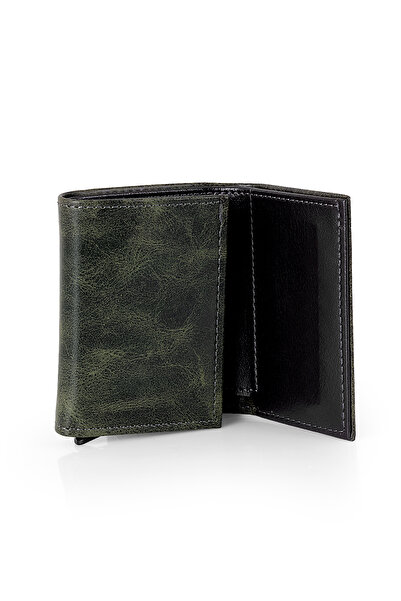 Polo Air Magnetic Automatic Mechanism Wallet Green Color Cdn-07-Y