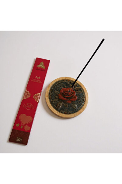 Haneliya Masif Ahşap Epoksi Gül Tütsülük ve Aşk 20'li Özel Seri Kokulu Çubuk ...