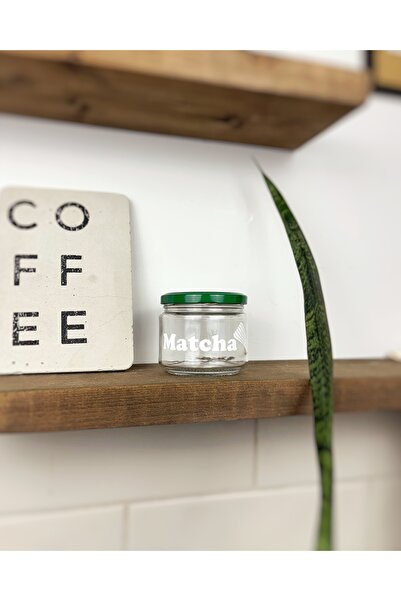 Atölye Merdiven Glass Matcha Jar Decorative Spice Storage Jar Box with Whisk Pattern for Matcha Tea 300ml