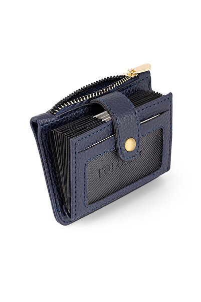 Polo Air Zippered Accordion Model Card Holder Navy Blue Color Czn-710-L