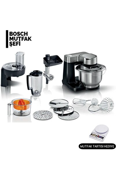 Bosch MUMS2VM40 Mutfak Robotu – 7 Hızlı, Çelik Hazneli Hamur Yoğurma Blender & Kıyma Makinesi