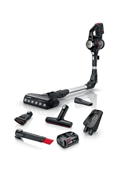 Bosch 18 V, Çift Batarya Led Aydınlatma Turbo Modlu Dikey Şarjlı Süpürge , 0.5 Litre , Led Işıklı