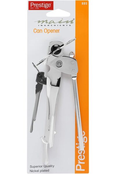 Prestige Butterfly Can Opener | Three-way Opener | Nickel Plated- Silver