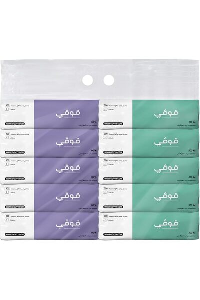 govyy مناديل وجه ثلاثية الطبقات - عبوة من 10 قطع، 300 منديل أبيض ناعم (100 سحبة)