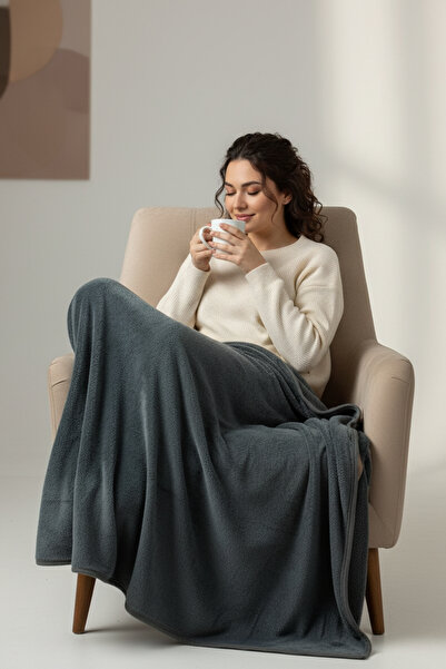 Senpai Evoria Wellsoft Plush Double Tv Blanket 200X220Cm |   Anthracite