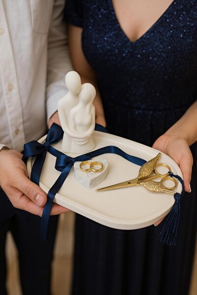 Hikwo Σετ Δίσκου Αρραβώνων από Πέτρα – Διπλό Μπιμπελό και Θήκη Δαχτυλιδιών