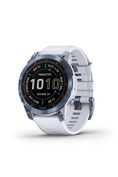 Garmin Fenix 7 Sapphire Solar, Solar Şarj Özelliğine Sahip Akıllı Saat, Whitestone Bantlı Mineral