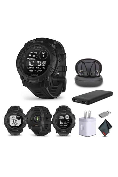 Garmin Instinct 3 Taktik Sürümü, Güneş Enerjili 45mm Ekran, USB Duvar Şarj Ci...
